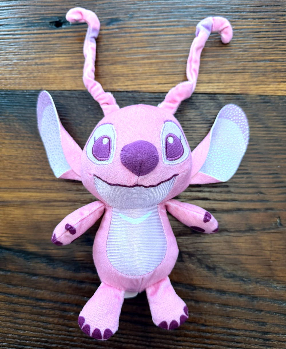 Disney Lilo & Stitch Angel Pink Plush Heart Back Just Play Stuffed Animal 7"